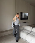 Knitted Top Two Piece Set For Women Turtleneck Sleeveless Pullover Vest Long Sleeve Texture Patchwor Set Lady Sexy Set
