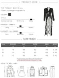 Jacquard Patchwork Long Coat Women Autumn Trend Elegant Irregular Hem Full Sleeve Bandages Dell V-Neck Chic Streewear