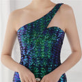 High Quality Women Design Maxi Dress Sexy One Shoulder Sequin Evening Dress Party Night Elegant Long Prom Dress Vestidos