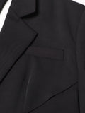 Solid Hollow Out Casual Irregular Blazers For Women Notched Collar Long Sleeve Spliced Button Temperament Blazer Female New