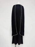 Evening Dresses Long Sleeves O Neck Slim Maxi 2026 Women Dinner Party Gowns With Shawl Pearls Elegant Wedding Robes Lady