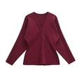 V Neck Women Knit Two Piece Set Single Button Knit Cardigan High Waist Bodycon Mini Skirt Slim Figure Flattering Fit Fashion