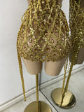 Luxury Sparkly Sequins Diamonds Short Skirt Two Pieces Sets Birthday Dress Women Sexy Performance Costume Singer Stage Outfit
