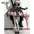Olivegirl Sweet Pink Lolita Dress 2026 JSK Strap Dress Y2K Cosplay Princess Banquet Lace Patchwork Birthday Dress for Women