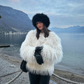 Fashion Tassels Faux Fur Coat Women Winter New Stylish Chic Fluffy Fur Jacket Girls Thick Furry Overcoat