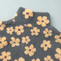 Fashion Floral Faux Lambswool Sweatshirt Women's Casual Zipper Pocket Loose Pullover Sweatshirt Autumn Festive Clothing