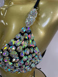 Sexy Swimwear Fashion Bar Blingbling Bikini Sparkly Crystal Bikini Two Piece Set Bathingsuit Bikini Nightclub Stage Show Outfit