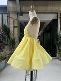 2026 New Sexy Deep V-Neck Spaghetti Strap Pleated Puffy Dress For Women Female Lace Up Backless Solid Short Dress