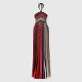 Colorblock Striped Holiday Long Dresses for Women Halter Sleeveless Slimming High Waist Backless Temperament Dress Female