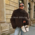 Iconic Blogger Fashion Faux Mongolia Sheep Fur Coat Women 2026 Winter Fluffy Warm Fur Jacket Chic Street Girl Outerwear