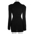 Chic Waist Cinching Mini Dress Women Fashion Full Sleeve Deep V-neck Double Breasted Short Dresses Lady Daily Party Street Gowns