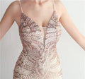Women Strap Party Maxi Dress Sexy V Neck Evening Dress Celebrity Purple Sequin Dress Long Prom Formal Occasion  Dress