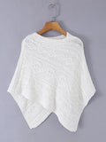 Casual Knit Women Shawls Round Neck Sleeveless Asymmetric Shawl for Vacation Street Outing Wear Fashion Summer New