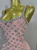 Women Luxury Diamonds Sleeveless Bodycon Bandage Mini Dress High Street Celebrate Evening Prom Club Elegant Birthday Party Dress