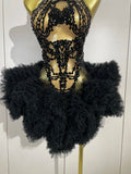 Diamonds Mesh Sexy See Through Cocktail Mini Dress Women Eveing Luxury Birthday Party Singer Nightclub Show Stage Costume