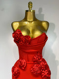 Women Celebrity Sexy Strapless Backless Flower Maxi Long Bodycon Bandage Dress 2025 Elegant Birthday Evening Club Party Dresses