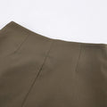 Retro Khaki Shorts Set for Womenstand Collar Sleeveless Cape Vest High Waist Shorts Office Two Piece Sets Female