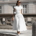 Elegant Polka Dot Long Dress Women's High Waist A-line Maxi Dresses Evening Party Summer Holiday Resort Blue Black Green White
