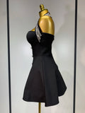 Women Luxury Birthday Dress Sexy Backless Beading A Line Bandage Dress 2025 Knitted Celebrity Elegant Evening Club Party Outfit