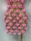 Women Luxury Pink Flowers Pearls Lace See Through Bodycon Mini Dress Birthday Photoshoot Evening Party Nightclub Stage Costume