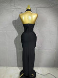 Women Halter Neck Sexy Cut Out Backless Bandage Long Dress Celebrity Elegant Evening Party Luxury Birthday Nightclub Dress
