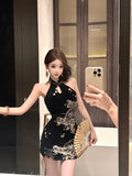 Olive Girl Dramatic Qipao for Ren Faire 2026 Garden Wedding Fairycore Photoshoot S-L XS-3XL Plus Size Dramatic Silhouette Romantic Editorial Not Costume Qipao Cheongsam Chinese Dress Chinese Heritage Fashion Women