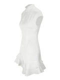 Luxury Ruffled Dress Women's Elegant Pleated Patchwork Slim Vintage Dress Summer New Chic Women's Party Evening Dress