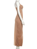 High Splits Tassels Maxi Dress Women Sexy Patchwork v-Neck Backless Sexy Zipper Elegant Banquet Skinny Party Vestidos