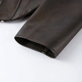 Women's Chic Faux Leather Jacket Fashion Lapel Zipper Irregular Hem Waist Cropped Pu Coat Lady 2026 Spring Chic Street Outerwear