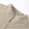 Women's Chic Sequin Knitted Cardigan Solid Stand Neck Double Zipper Sweater Oversized Knitwear Winter Female Elegant Cardigans