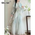 Olive Girl Pink Embroidered Hanfu Dress for Ren Faire 2026 Garden Wedding Fairycore Photoshoot Everyday Wear S-L XS-3XL Plus Size Hand Embroidered Flowing Sleeve Dramatic Silhouette Romantic Cottagecore Editorial Not Costume Chinese Heritage Fashion Women