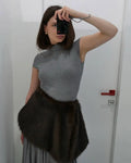 Elegant Fur Shawl Skirt Women's Suit Fashionable Solid Loose Shawl Fitted Fur-Lined Midi Skirt Set Autumn Winter Female