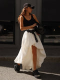 Irregular Flower Buds Skirt Women Spring Summer Street Fashion Pure Cotton Midi Skirt Without Belt Female Commuting Skirt