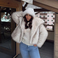 Chic Ins Blogger Brand Fashion Fake Fox Fur Jacket Coat Women 2026 Winter Luxury Design Big Collar Fur Coats Cool Girls Overcoat