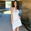 Polka Dot Hanging Neck Long Dress Women Elegant Strapless Sexy Lace-up Sleeveless Backless Fashion Club Party Dresses
