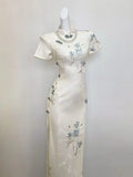 Olive Girl Red Embroidered Qipao for Garden Wedding 2026 Fairycore Photoshoot Everyday Wear S-XXL XS-3XL Plus Size Hand Embroidered Dramatic Silhouette Romantic Garden Party Editorial Not Costume Chinese Heritage Fashion Women