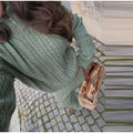 Women Solid Turtleneck Cable Knit Sweater Wide Pants 2 Piece Set Long Sleeve Half Zip Pullover 2026 Casual Loungewear Suit