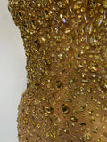 Luxury Rhinestones Sexy Mesh See Through Bodycon Dress Women Birthday Evening Cocktail party Gown Red Carpet Club Stage Outfit