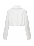 Two Piece Set for Women Strapless Spliced Fish Bone Vest with Lapel Long Sleeve Short Coat Hot Girl Suit Female New