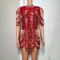 Women's In-Stock Glam Mesh Sheer Hip-Hugging Dress Gogo Show Birthday Party Evening Performance Gown Woman Dresses Elegant Party