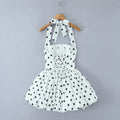 Spliced Lace Up Prom Dresses for Women Halter Sleeveless High Waist Dot Printing Sexy Fashionable Puff Dress Female