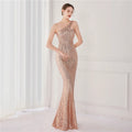 High Quality Women Design Maxi Dress Sexy One Shoulder Sequin Evening Dress Party Night Elegant Long Prom Dress Vestidos