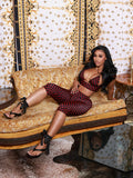 Sexy Fashion 3 Piece Set Woman Polka Dot Print Halter Bra Tops+Low-Neck Mini Sleeve Tees+Skinny Crop Pants Outfits