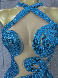 High-Slit Sparkly Sequins Diamonds Dress Birthday Dress Women Sexy Performance Costume Singer Stage Nightclub Outfit