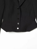Black Loose Spliced Buttons Chic Jackets for Women Lapel Long Sleeve Commute Basics Jacket Female Summer Fashion