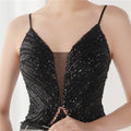 Elegant Women Short Evening Dress Sexy Straps Sequin Slim Bodycon Party Dresses Black Gold Female Vestidos De Soiree