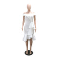 Ruffles Dress Women Off Shoulder Sexy Sleeveless Bow Tie Bodycon Party Night 2026 Formal Birthday Party Banquet Gown