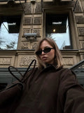 Women's Faux Suede Cropped Bomber Jacket Lapel Collar Zipper Loose Autumn Winter Casual Streetwear Vintage Coat 2026 New
