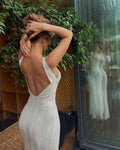 Elegant Knitted Backless Long Dress Sexy Women's Hollow Out Curvy Dresses Female Summer White Brown Pink Black Beach Vacation