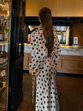 Polka Dot Polka Dot Skirt 2 Piece Set Women Elegant Scarf  Long Sleeve Shirts Suit 2026 Spring Lady Fashion Commute Outwear New